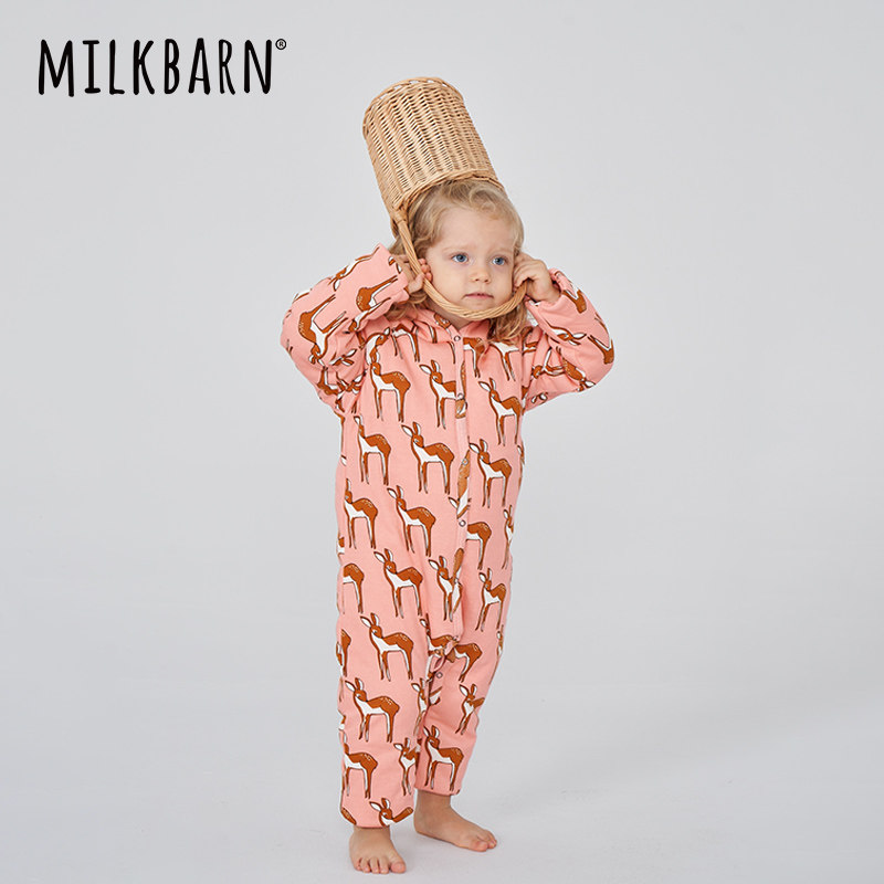 milkbarn秋冬新生连体服夹棉哈衣 milkbarn连身衣/爬服/哈衣