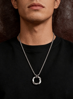 莫比乌斯嘻哈复古男士项链