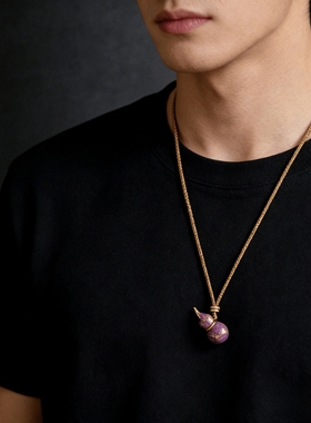 新中式葫芦吊坠男款毛衣链百搭