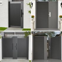 Iron Art Courtyard Door Stainless Steel Villa Gate Aluminum Art Countryside Entrance Door Garden Fence Outdoor single Double open door