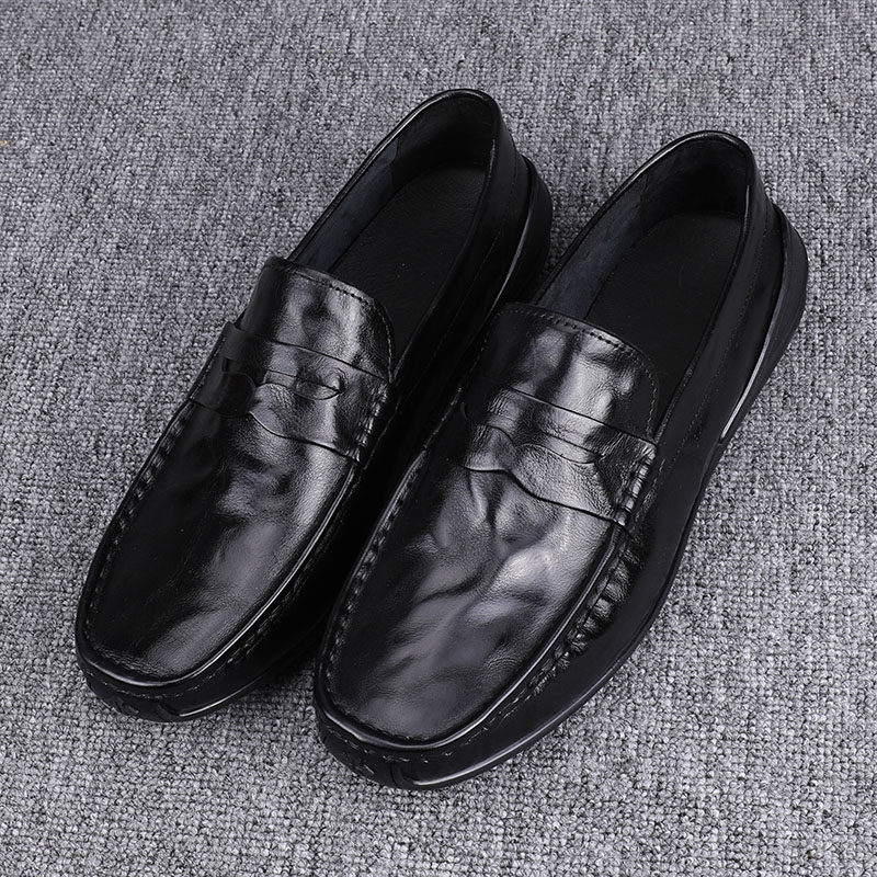 男鞋春季新款2025纯皮素面真皮男士豆豆鞋一脚蹬懒人休闲驾车鞋男,淘宝优惠券,粉丝福利购,淘宝优惠卷
