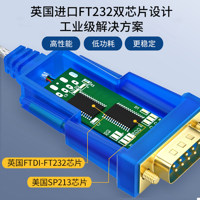 帝特usb转RS232com串口线九针type-C连接电脑打印串口数据线工业级转换器9针公对公db9公转母接头FT232 - 图1