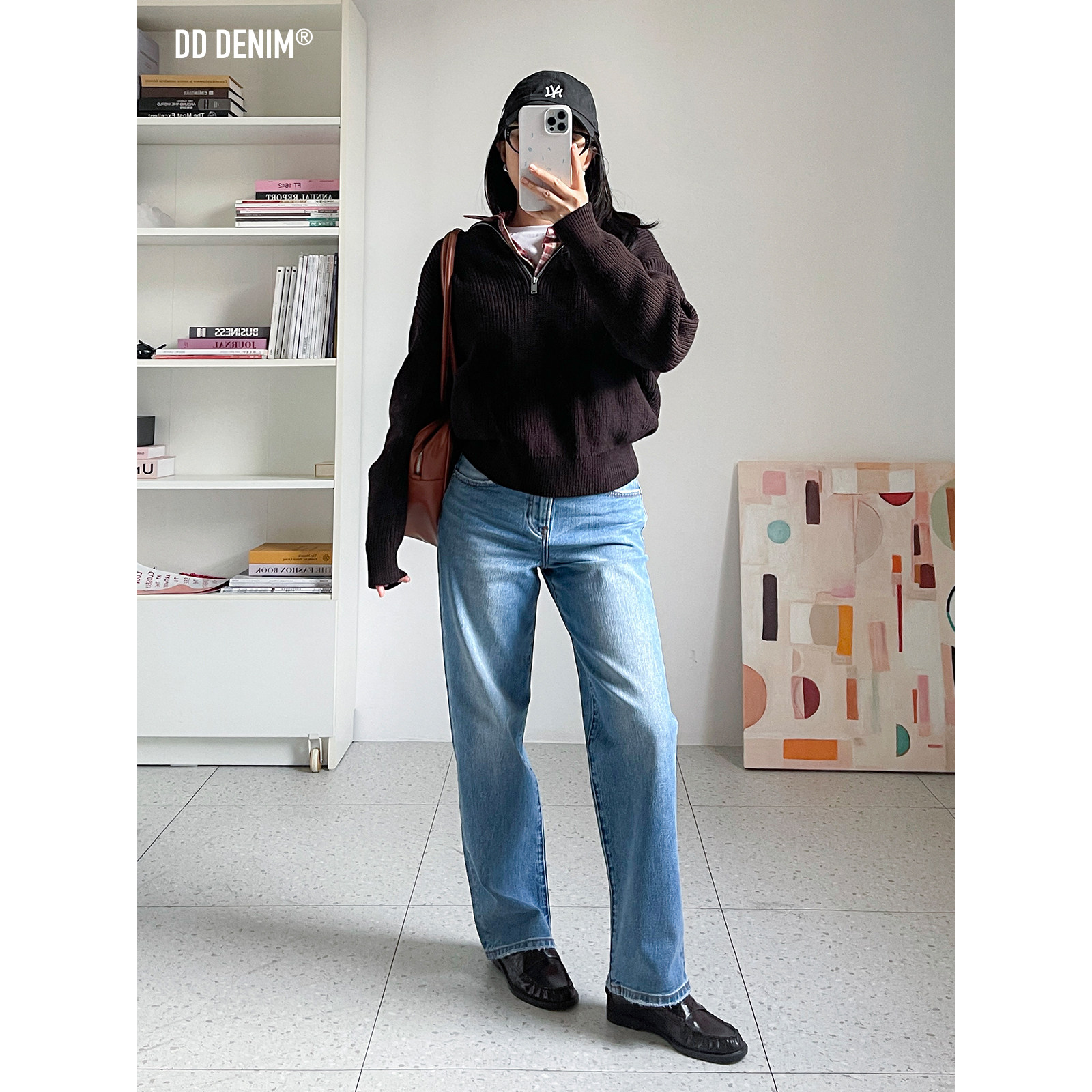 DD「Petite Exclusive」小个子系列 秋冬中腰窄版直筒牛仔拖地裤 - 图2