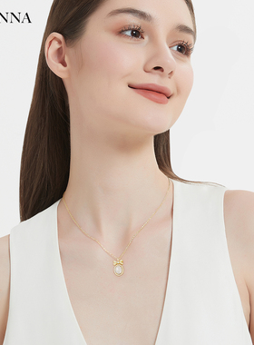 在逃公主鸽子蛋纯银蝴蝶结项链