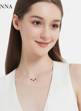 幸运花四叶草纯银项链