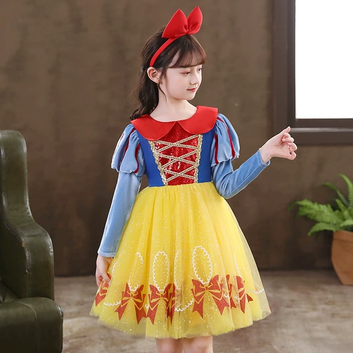 Демисезонное желтое вечернее платье, наряд маленькой принцессы для принцессы, детская флисовая юбка, (в наличии на складе), в корейском стиле, 3-12 лет