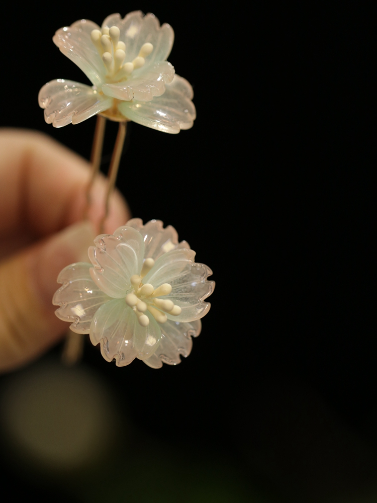 发簪古风发钗簪子简约现代 汉服宋制简约气质小花簪花钿 头饰点缀 - 图0