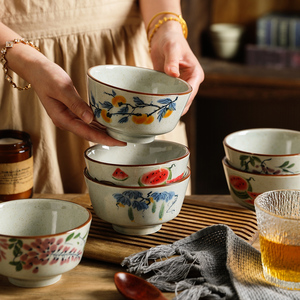 蜜蜂惊喜社舍里米饭碗家用复古陶瓷碗高颜值面碗喝汤小碗