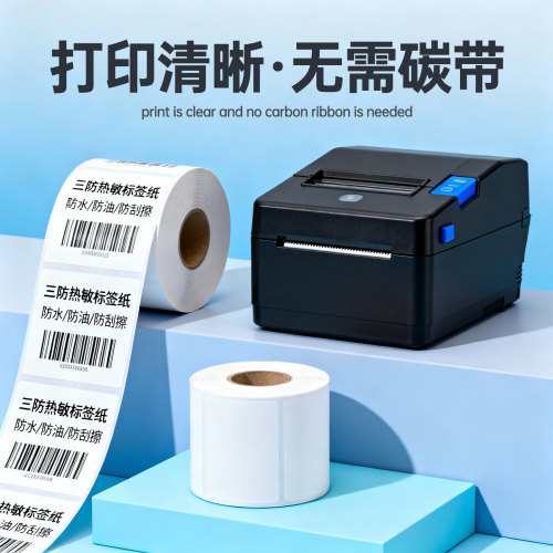 2025新款超市专用电子秤条码纸32x19 40 30 100 80三防热敏防水打印不干胶大华奶茶水果店称重背胶标签打印纸 - 图0