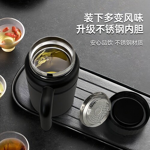 水杯大容量男士专用水壶茶水分离泡茶杯保温杯保冷杯上班用马克杯 - 图2