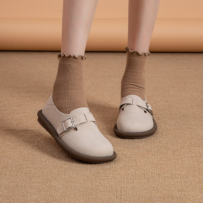 红蜻蜓勃肯鞋女全包休闲女鞋圆头软底单鞋复古平底鞋学院风小皮鞋,淘宝优惠券,粉丝福利购,淘宝优惠卷