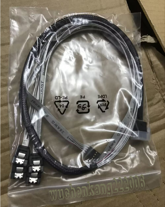 安费诺反向Mini SAS线主板4个SATA转SFF-8643背板12G逆向数据线-图1