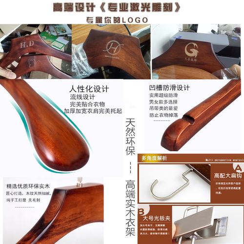实木衣架无痕定制男女款服装店木头衣挂酒店复古满减家用西装衣撑 - 图1