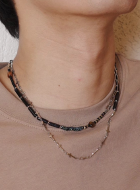 Heymen黑门但以理黑玛瑙双层项链