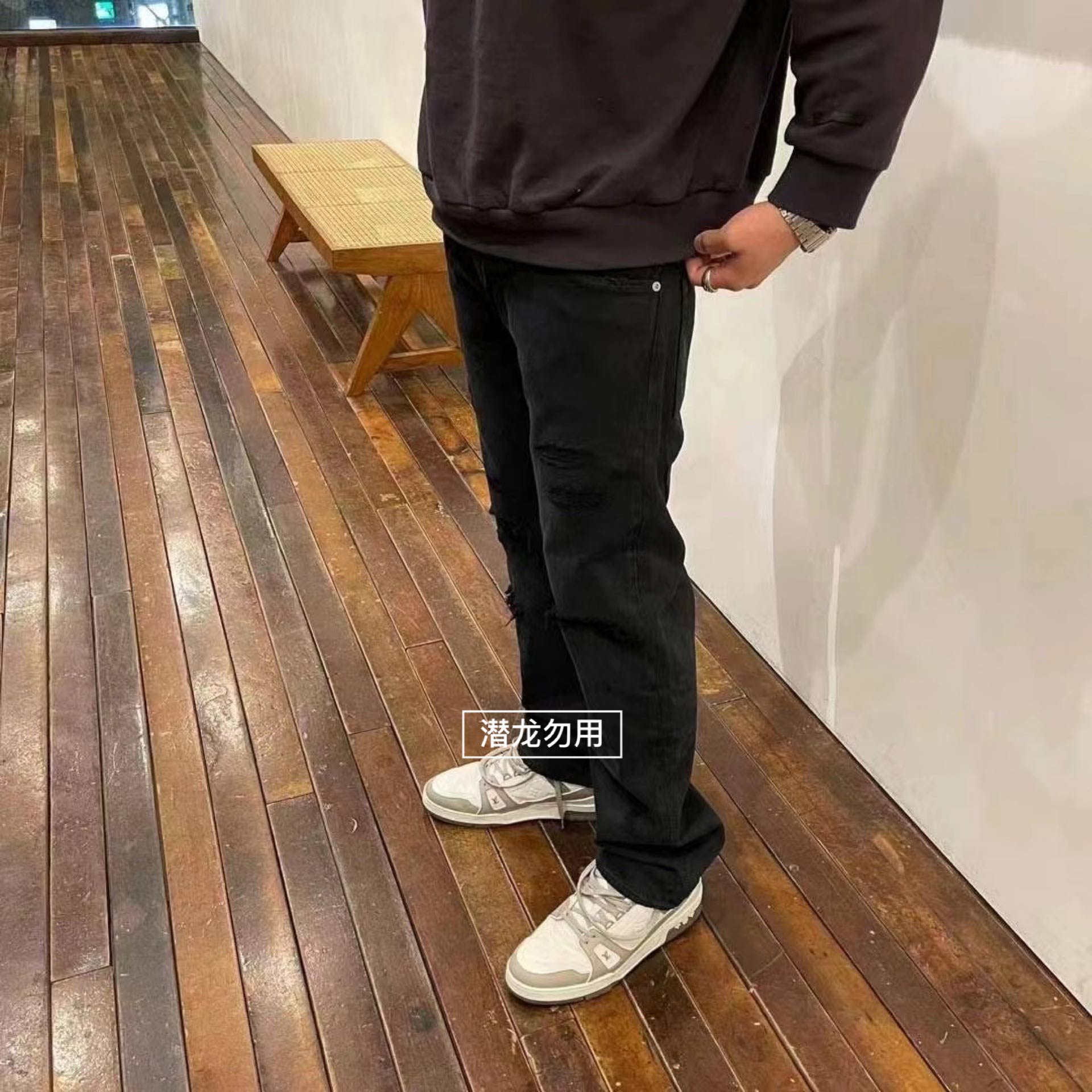 豪德玛VISVIM 21SS SOCIAL SCULPTURE03BLK D17破坏牛仔裤 黑牛王 - 图1