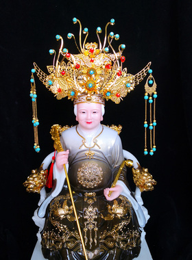 九凤冠古风黑妈妈观音娘娘头冠泰山奶奶九尾狐娘娘凤冠中式头饰品