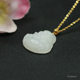 Natural Hetian Jade Pendant White Jade 18k Gold Inlaid Buddha Necklace New Year Gift High-end Buddha Pendant
