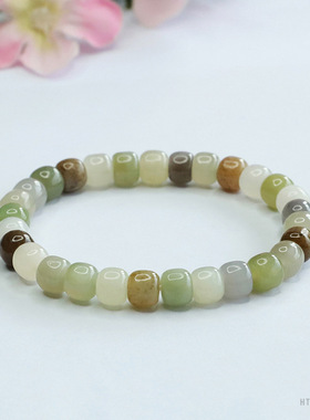 天然和田玉手串多宝糖玉晴水老型珠手链女民族风礼物高级感