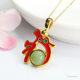 Natural Hetian Jade Jasper Pendant Fortune Dragon Play Bead Jade Necklace Women's Transfer Bead Women's Gift Blessing Necklace
