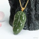 18K gold set with natural Hetian jade pendant Qingshui leaf jade necklace clavicle chain for women pure natural Qingshui material