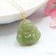 18k gold set with natural Hotan jade pendant Buddha Buddha jade jewelry Buddha Buddha pendant Xinjiang natural Hotan jade