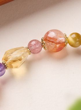 九紫离火多宝手链串珠女天然紫水晶紫玉紫幽灵文玩佛珠手串批发