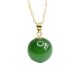 Natural Hetian jade pendant 18k gold inlaid with jasper round beads jade clavicle chain round bead pendant Hetian jade beads