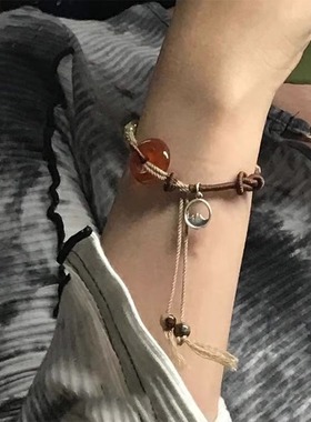 复古新中式串珠手链编织绳简约古风仙气轻奢小众情侣手链百搭手绳