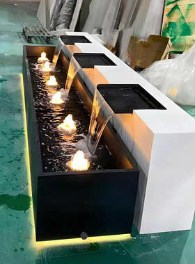 不锈钢涌泉流水池摆件庭院现代