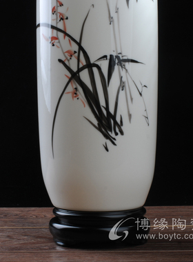 手绘竹高风亮节陶瓷滴水瓶花瓶德化白瓷家居客厅办公室桌面摆放品