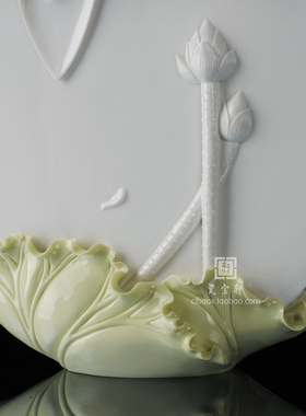 荷塘月色古典风抚琴居家德化白瓷