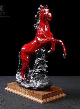 马到成功喜庆中国红送礼装饰摆件