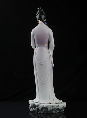 汉风德化陶瓷白瓷仕女汉服汉代古典风格美女人物家居客厅装饰摆件