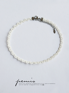 法式蕾丝花边短款项圈百搭项链