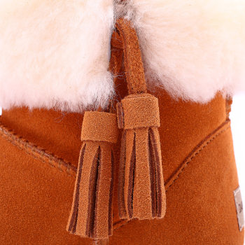 5857 Daoxing winter snow boots women's short boots ແທ້ຈິງ flat heel thickened wool short-tube fur boots one-piece