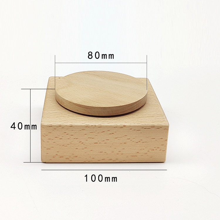 木质工艺品音乐盒旋转底座DIY配件摆件定制加工实木八音盒黑胡桃 - 图1