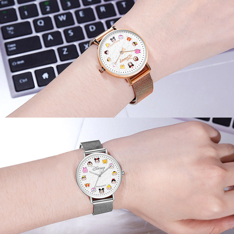迪士尼米奇松松女学生钢带联名手表 曼雅蒂手表国产腕表