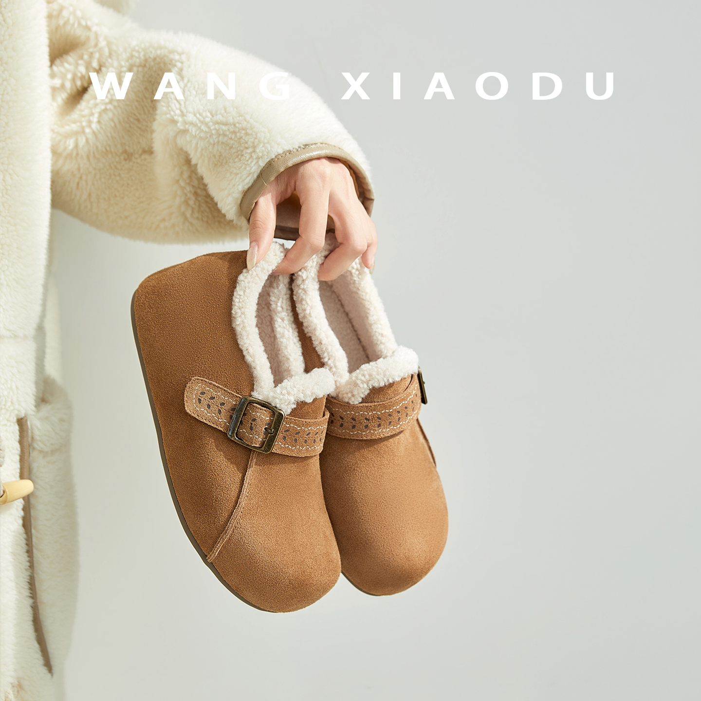 原创【王小毒】森林拾叶●4.5cm内增高勃肯鞋女绒面保暖厚底单鞋 - 图0