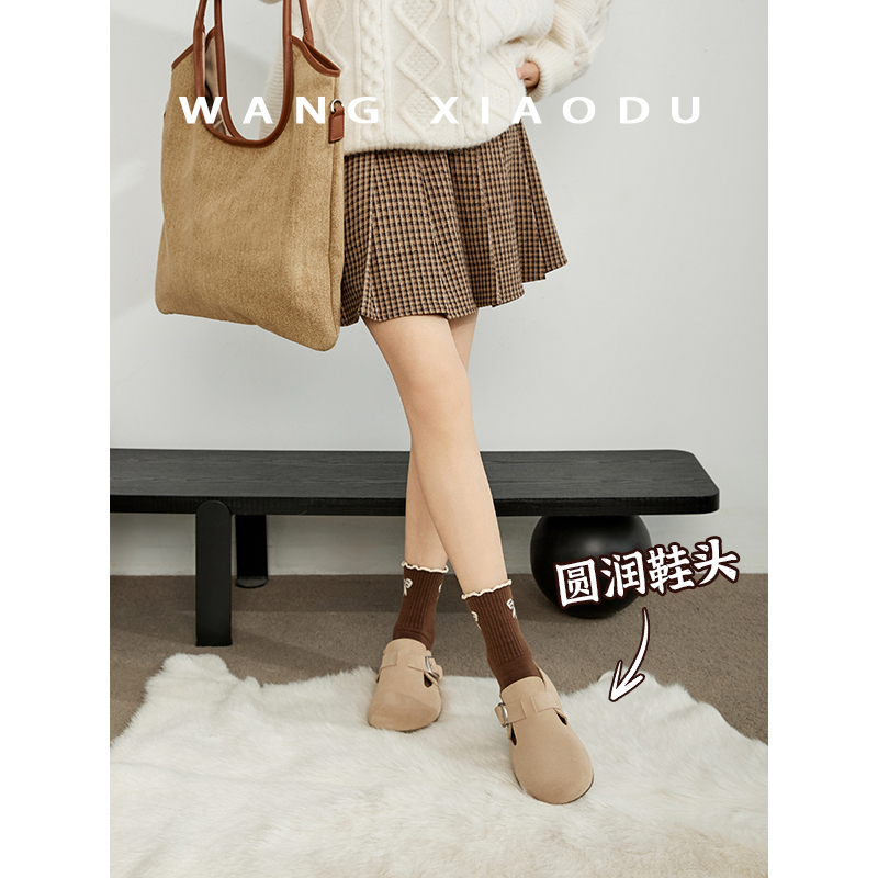 【王小毒】森林密语●3cm增高~复古毛毛勃肯鞋女秋冬圆头加绒棉鞋 - 图1