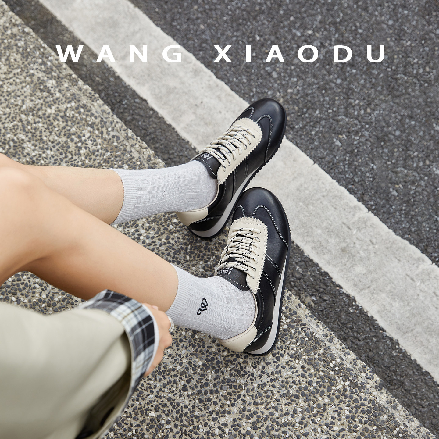 原创【王小毒】时光赛道●黑白撞色德训鞋女真皮复古运动鞋阿甘鞋,淘宝优惠券,粉丝福利购,淘宝优惠卷