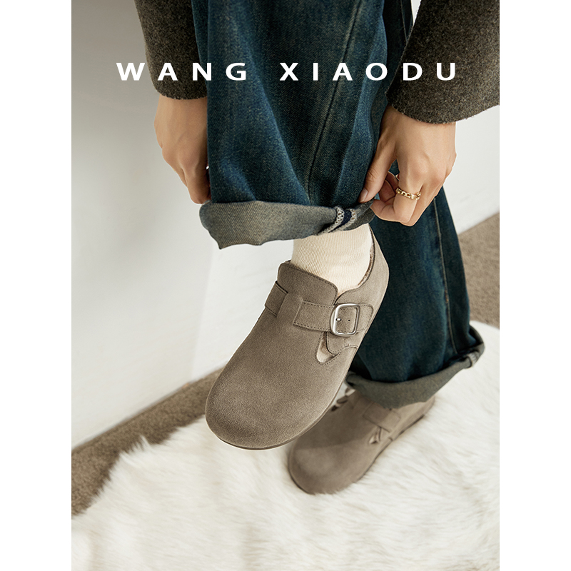 【王小毒】森林密语●3cm增高~复古毛毛勃肯鞋女秋冬圆头加绒棉鞋 - 图2