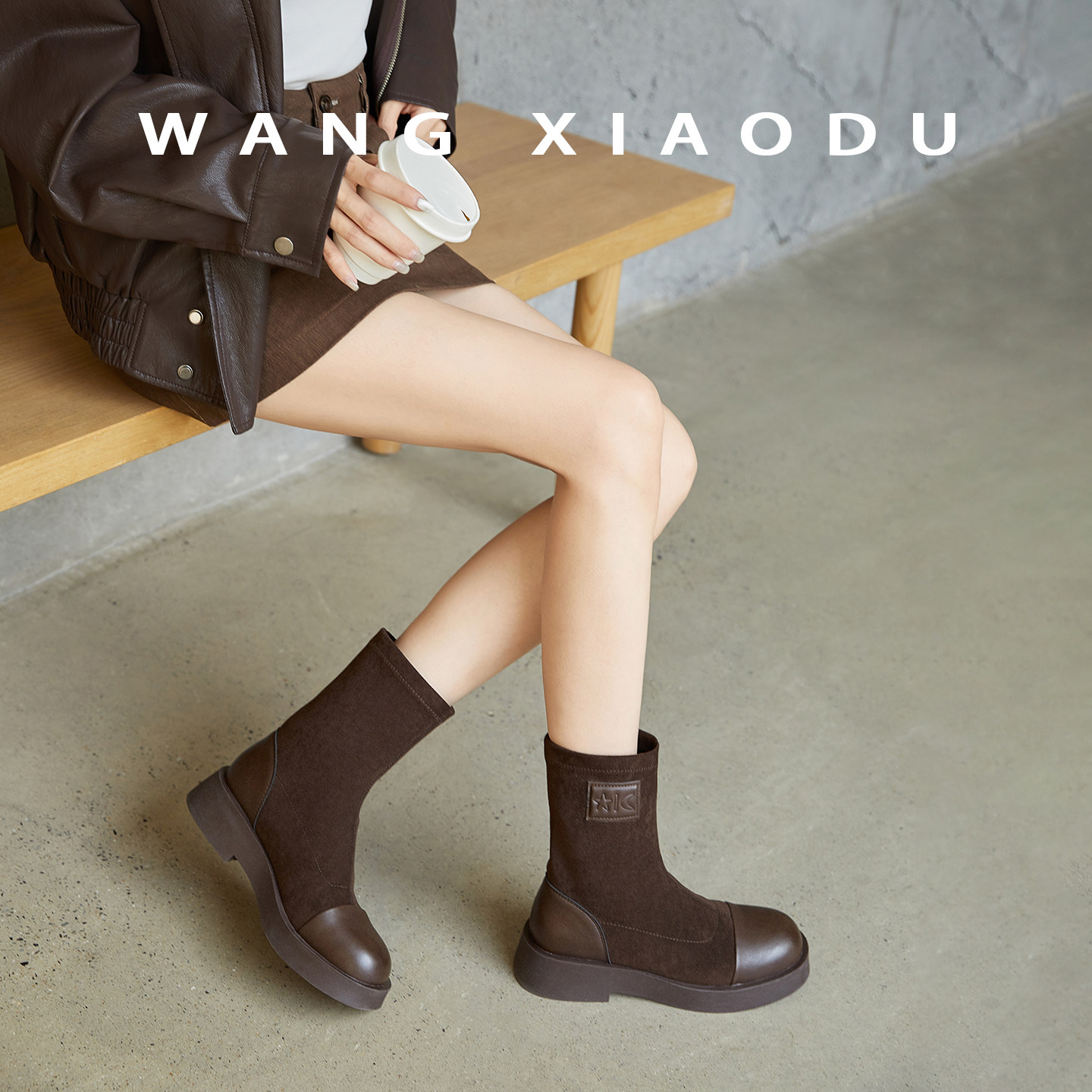 原创【王小毒】星星月亮○4cm厚底弹力靴女短筒显瘦绒面厚底袜靴,淘宝优惠券,粉丝福利购,淘宝优惠卷