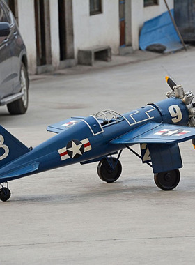 复古二战飞机模型铁艺家居软装饰