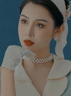 白色小珍珠项链女士赫本风