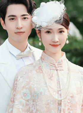 小珍珠项链配旗袍配饰品中长款双层毛衣链女士颈链加长版项饰1382