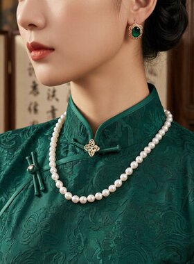 搭配旗袍珍珠项链女款2026新款长颈链旗袍配饰品2锁骨链choker037