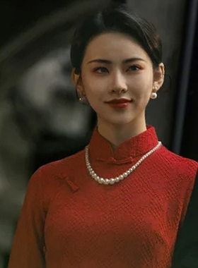 搭配旗袍珍珠项链双层颈链子中长款锁骨链女士新中式拍照饰品199