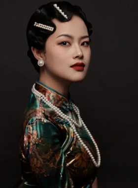 搭配旗袍珍珠项链多层女士中长款双层毛衣链子拍照写真配饰品1555