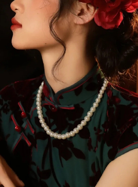 50cm配旗袍珍珠项链女士装饰品