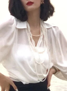 多层珍珠项链长款旗袍饰品毛衣链